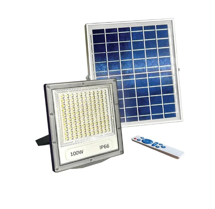 פנס הצפה סולארי IP66 100W SOL - אור לבן