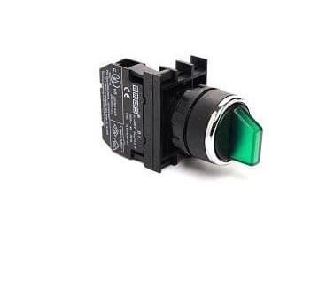 מתג מואר ירוק N.O עמדות 0-1 ללא נורית LED