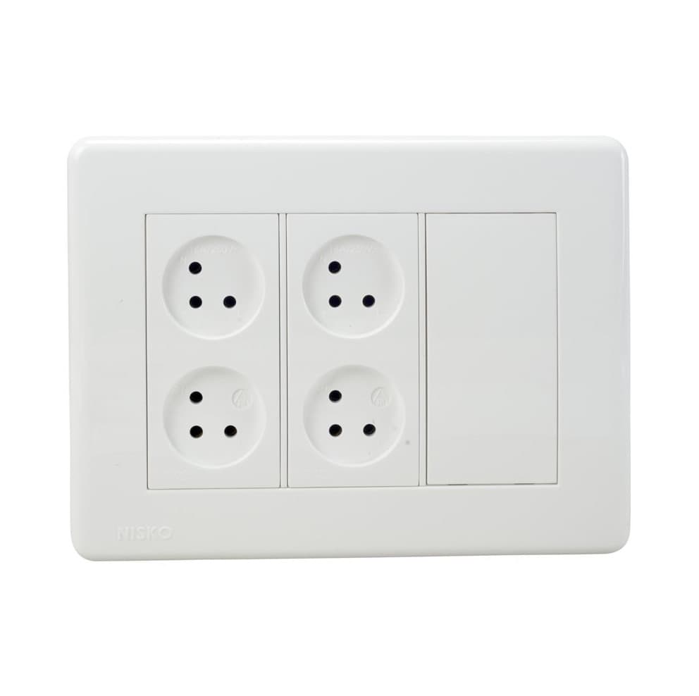 עמדת HOME & OFFICE על הטיח, 6 מודולים, 4 שקעים
