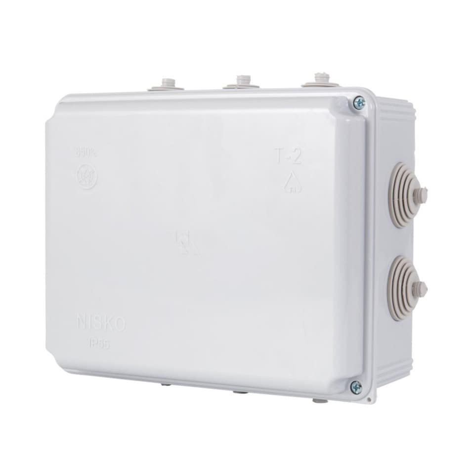 קופסת פיצול עם ניפלים T-2P 190X150X80 IP55