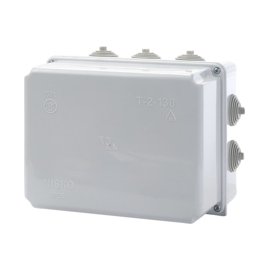 קופסת פיצול עם ניפלים T-2-130P 190X150X130 IP55