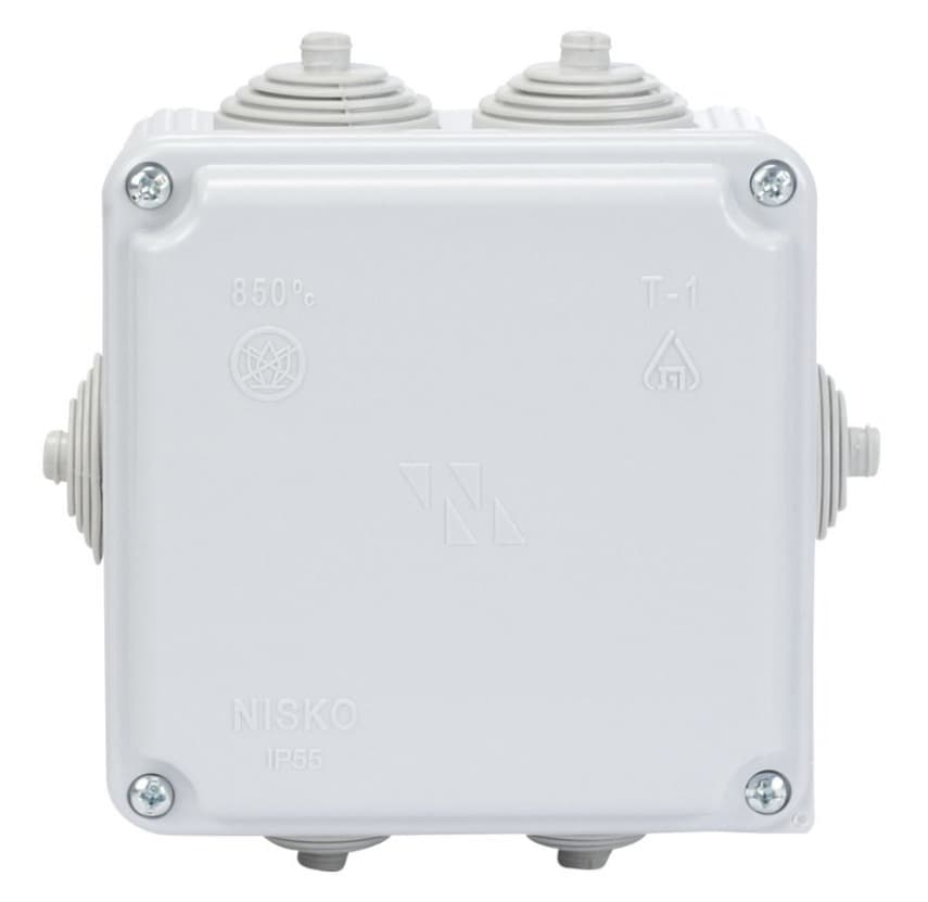 קופסת פיצול עם ניפלים T-1P 100X100X50 IP55