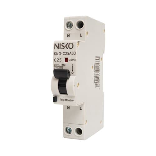 מפסק משולב פחת מ-1x25A 10KA RCBO