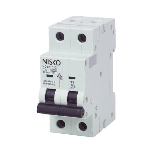 מא"ז תעשייתי זעיר 10KA אופיין C דו-פאזי NO1210-C 2P 10A
